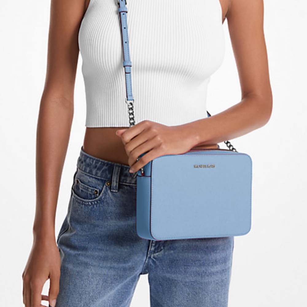 MICHAEL KORS Jet Set Large Saffiano Leather Crossbody Bag
LIGHT SKY
NWT - Picture 2 of 16